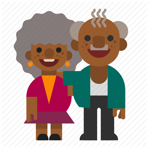 Black, Couple, Grandma, Grandpa, Grandparents, Old, People Icon
