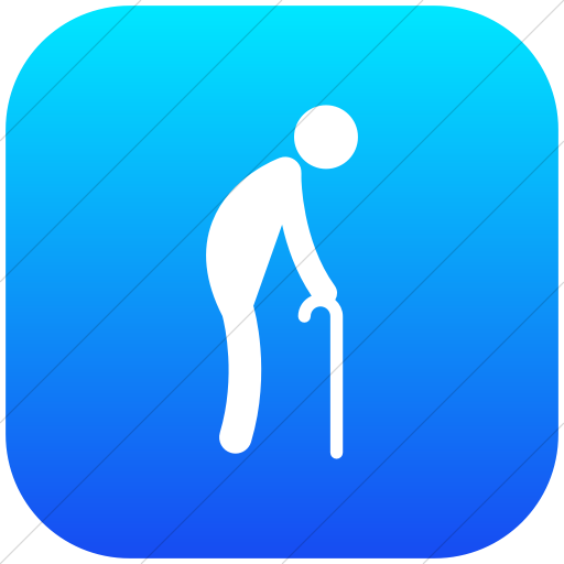 Flat Rounded Square White On Ios Blue Gradient Ocha