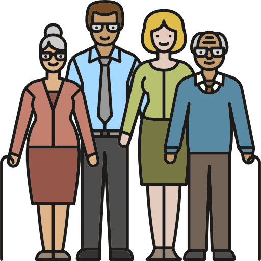 Elderly, Tie, People, Elder, Cane, Old Man Icon