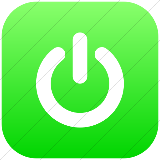 Flat Rounded Square White On Ios Neon Green Gradient