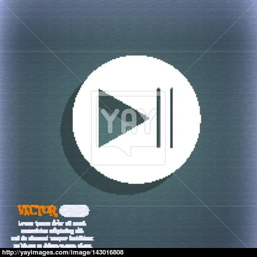 Play Button Icon On The Blue Green Abstract Background