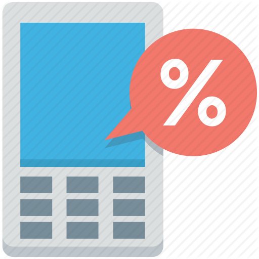 Cell Phone, Mobile Discount, Mobile On Sale, Percentage, Sale Icon