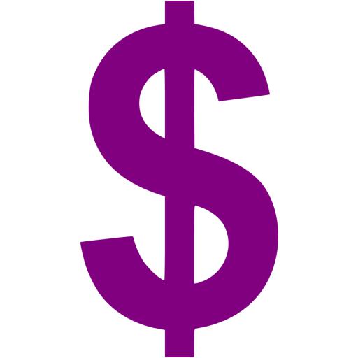 Purple Us Dollar Icon