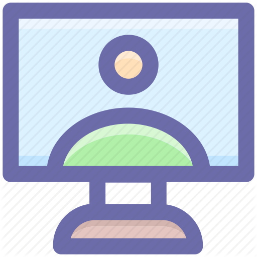 Internet, Lcd, Man, Online Chat, Person, User, Video Chat Icon
