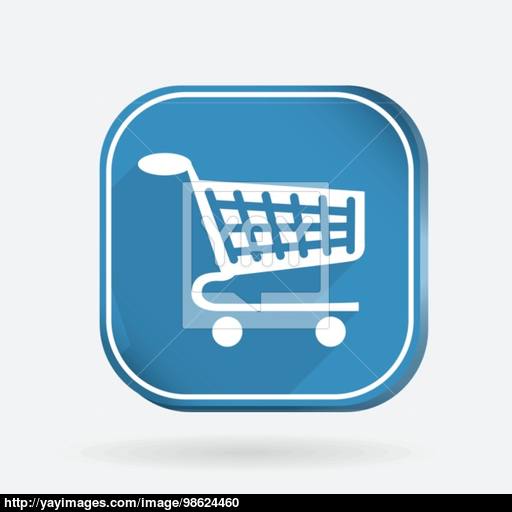 Square Icon, Cart Online Store Vector