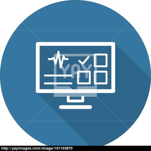 Online Survey Results And Medical Services Icon Flat Design Lo