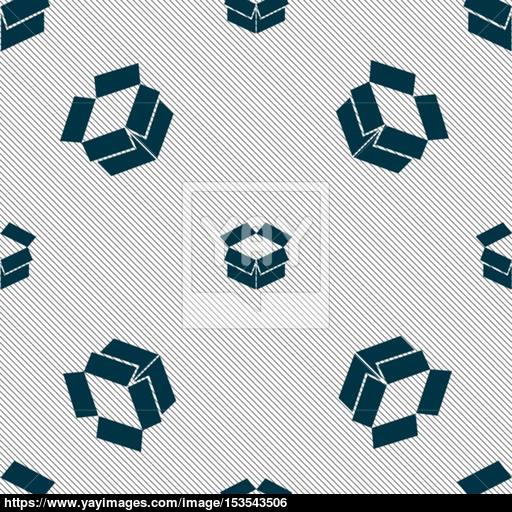 Open Box Icon Sign Seamless Pattern With Geometric Texture