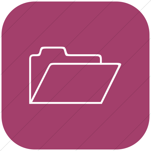 Flat Rounded Square White On Pink Classica Open Folder Icon
