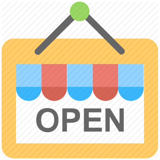 Open, Open Sign, Shop Sign, Signboard, We Are Open Icon