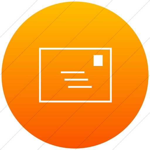 Flat Circle White On Orange Gradient Classica Email Icon