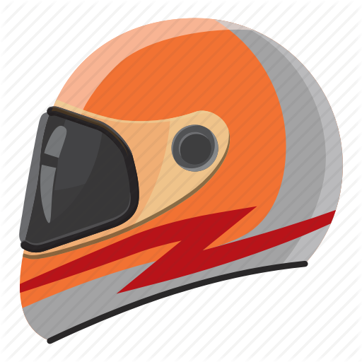 Cartoon, Helmet, Race, Safety, Side, Sport, View Icon