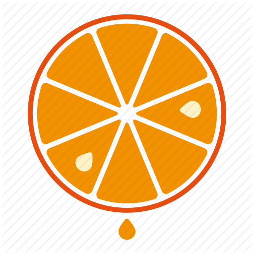 Drop, Food, Fruit, Juice, Orange, Slice, Sticker Icon