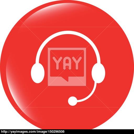 Vector Headphones Icon On Round Internet Button Original