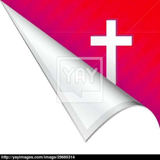 Christian Cross Corner Tab Vector