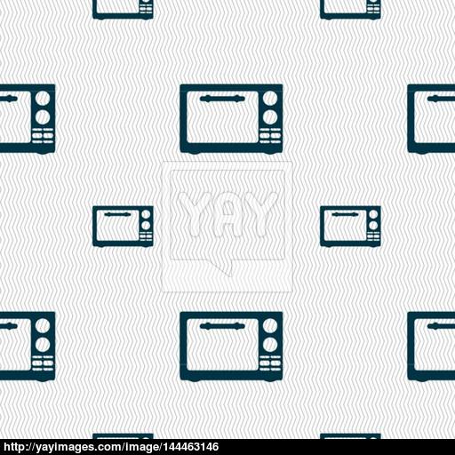 Microwave Oven Sign Icon Kitchen Electric Stove Symbol Seamless