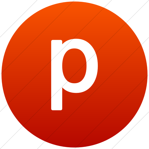 Flat Circle White On Red Gradient Alphanumerics