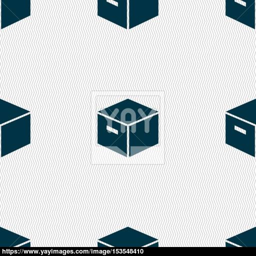 Packaging Cardboard Box Icon Sign Seamless Pattern With Geometric