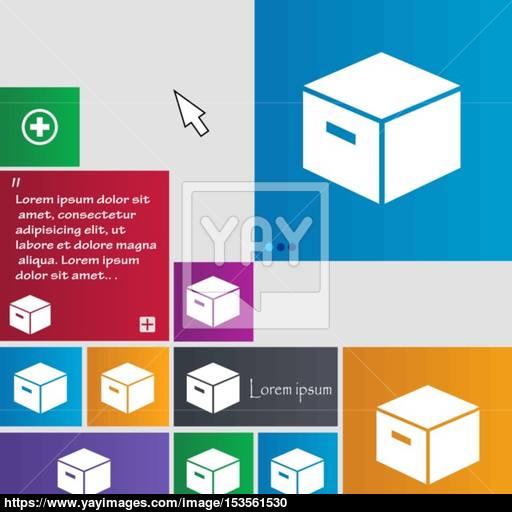 Packaging Cardboard Box Icon Sign Buttons Modern Interface