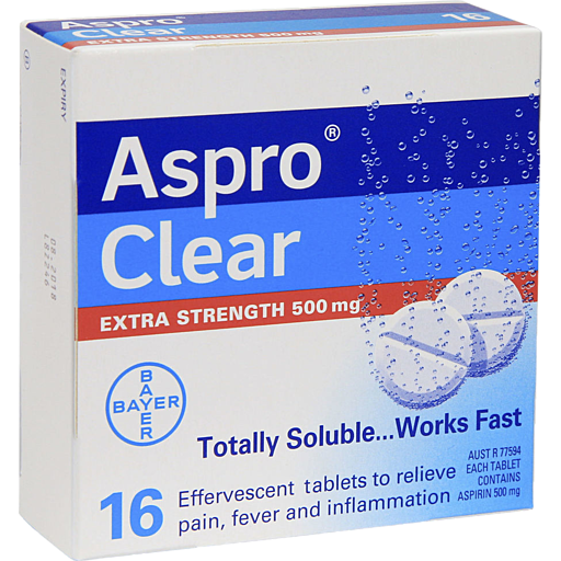 Aspro Clear Extra Strength Pain Relief Soluble Effervescent