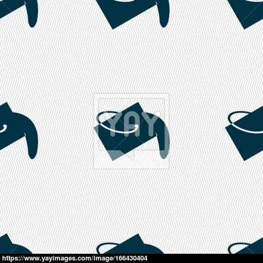 Paint Bucket Icon Sign Seamless Pattern With Geometric Texture