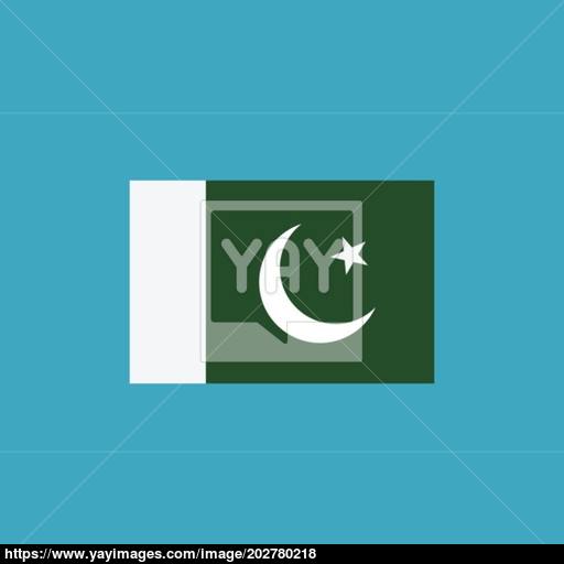 Pakistan Flag Icon In Flat Design Vector