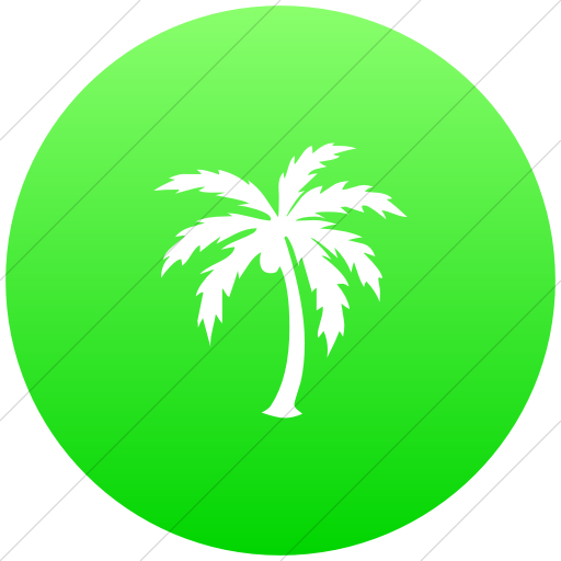 Flat Circle White On Ios Neon Green Gradient Classica