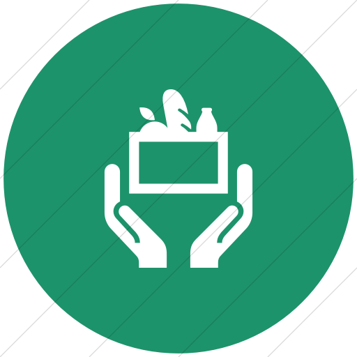 Flat Circle White On Aqua Iconathon Food Bank Icon