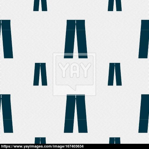 Pants Icon Sign Seamless Pattern With Geometric Texture Vector