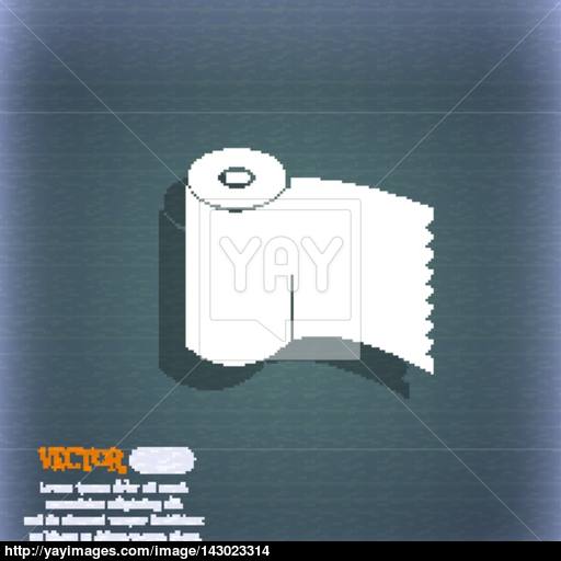 Toilet Paper, Wc Roll Icon Sign On The Blue Green Abstract