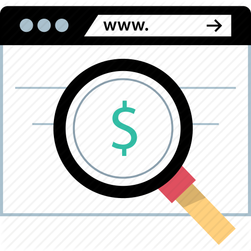 Dollar, Online, Search, Sign Icon
