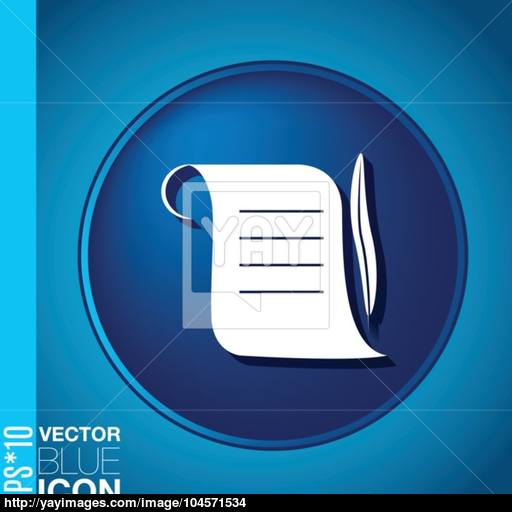 Ancient Parchment Sheet Of Paper And A Quill To Write Icon Vector