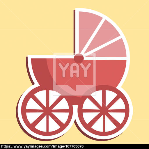 Pram Icon Indicates Parenting Buggy And Perambulator Image