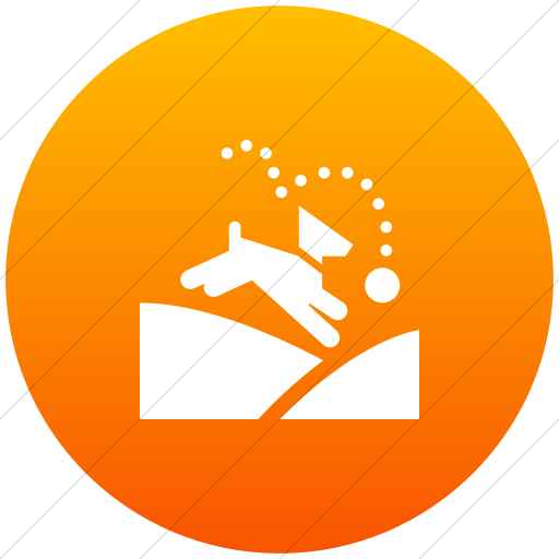 Flat Circle White On Orange Gradient Iconathon Dog Park