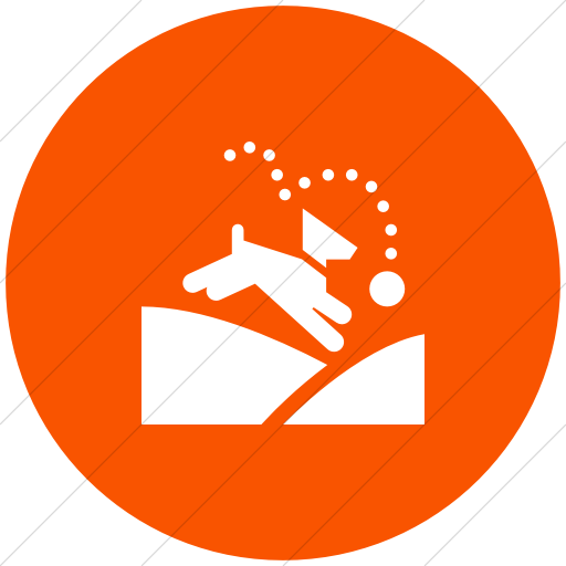 Flat Circle White On Orange Iconathon Dog Park Icon