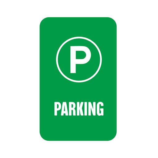 Green Parking Service Tag Label