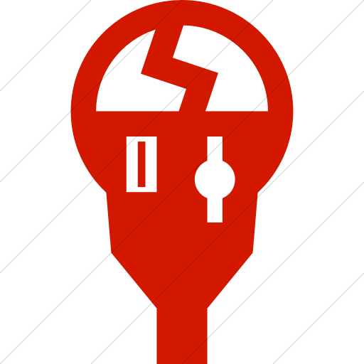 Simple Red Iconathon Broken Parking Meter Icon