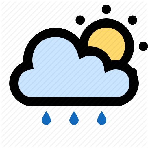 Drizzle, Partly Cloudy, Rain, Raining, Sun, Sunny Icon