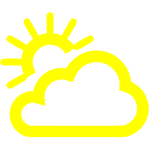 Yellow Partly Cloudy Day Icon