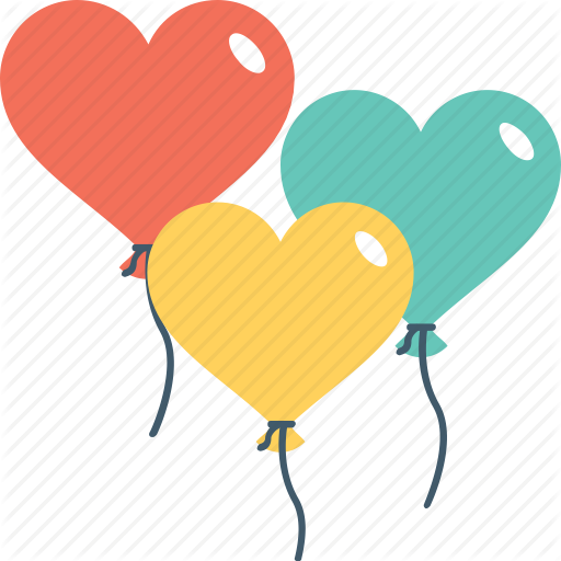 Balloons, Birthday, Decorations, Heart Balloon, Party Icon