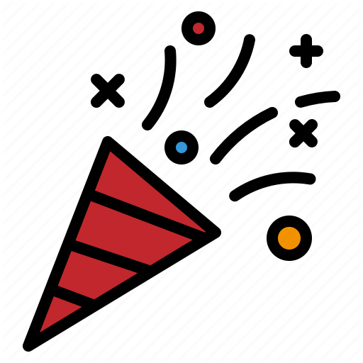 Brightly, Celebration, Colored, Confetti, Party Icon