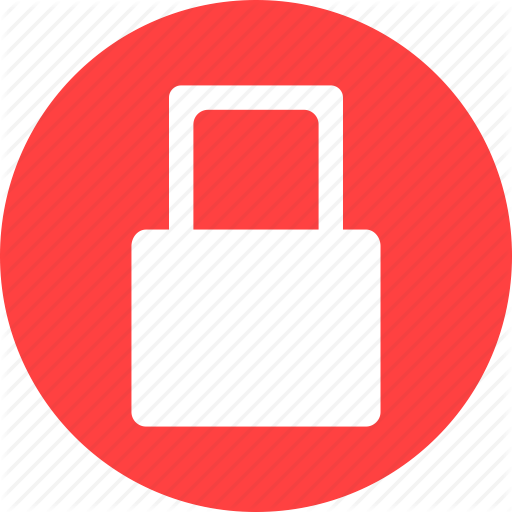 Lock, Locked, Password, Privacy, Protected, Red Icon