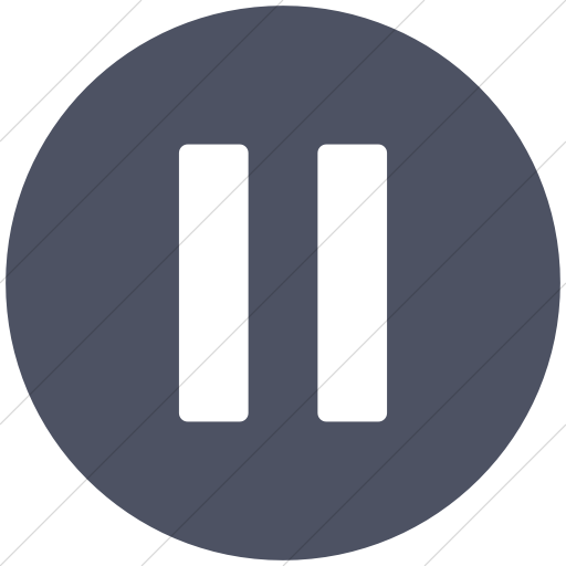 Flat Circle White On Blue Gray Broccolidry Pause Icon