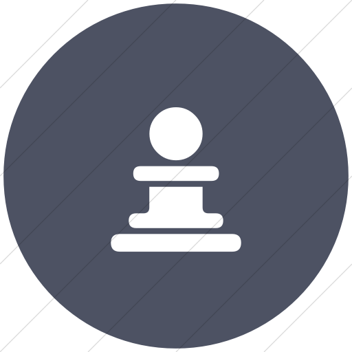 Flat Circle White On Blue Gray Classica Pawn Chess