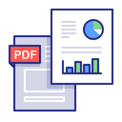 Pdf, Documents, Graph, Report, Analytics, Statistics, Docs Icon