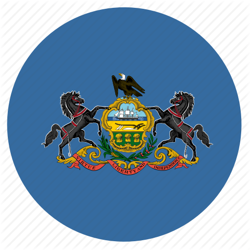 American, Circle, Circular, Flag, Pennsylvania, State Icon