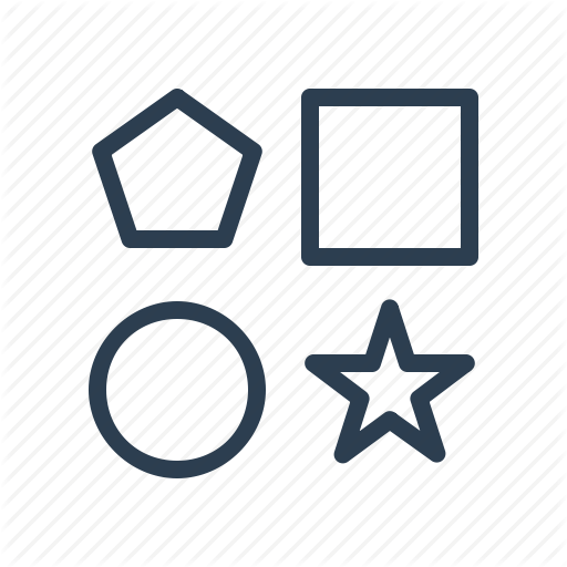 Circle, Objects, Pentagon, Polygon, Square, Star, Tool Icon