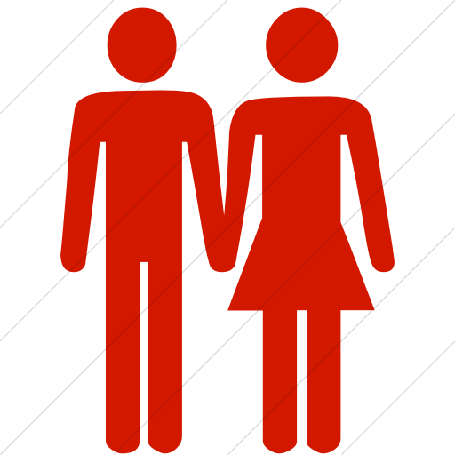 Simple Red Classica Man And Woman Holding Hands Icon