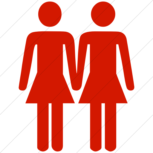 Simple Red Classica Two Women Holding Hands Icon