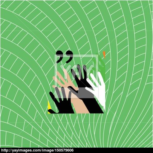 Quotation Mark Speech Bubble Quote Sign Icon People Hands Dance