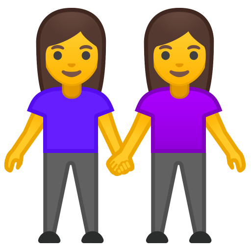 Two Women Holding Hands Icon Noto Emoji People Family Love